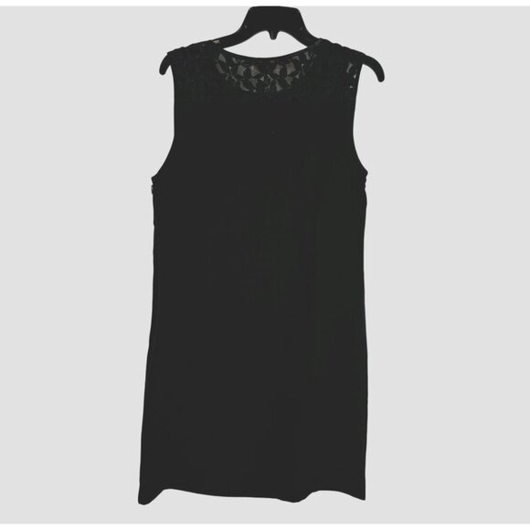 Loft Womens Sleeveless Black Lace Trim Casual Dress Size 10 - Picture 2 of 7
